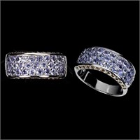 Natural Tanzanite & Sapphire Ring