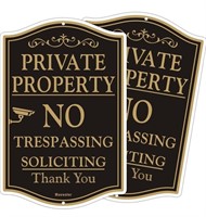 MASWATER 2Pack "Private Property" Tin Sign