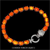 Natural  Orange Opal Bracelet