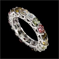 Natural Multicolor Tourmaline Eternity Ring