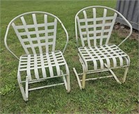 2 iron spring chairs