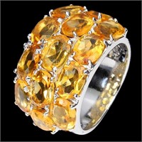 Natural Unheated Oval Citrine Ring