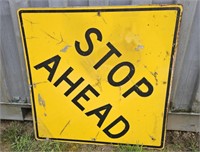 36" stop ahead sign