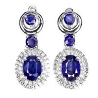 Natural Royal Blue Sapphire Earrings
