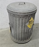 Heavy galvanized 33 gallon trash can