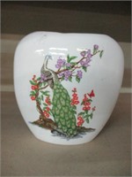 Vintage Bud vase Painted with floral and  Bird
