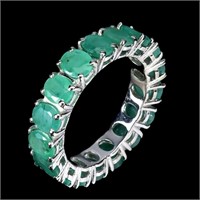 Natural Brazil  Emerald Eternity Ring