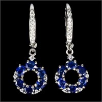 Natural Royal Blue Sapphire Earrings