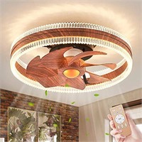haodengshi Caged Ceiling Fan with Light, 16"