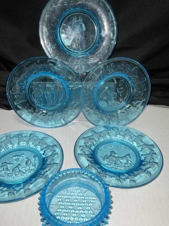 Set of 5 VTG Tiara Exclusive Indiana Glass Blue