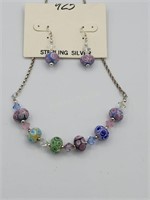 Sterling Glass Bead Jewelry Set