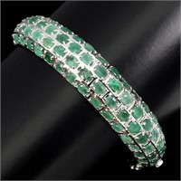Natural Top Rich Green Emerald 113.45 Ct Bangle