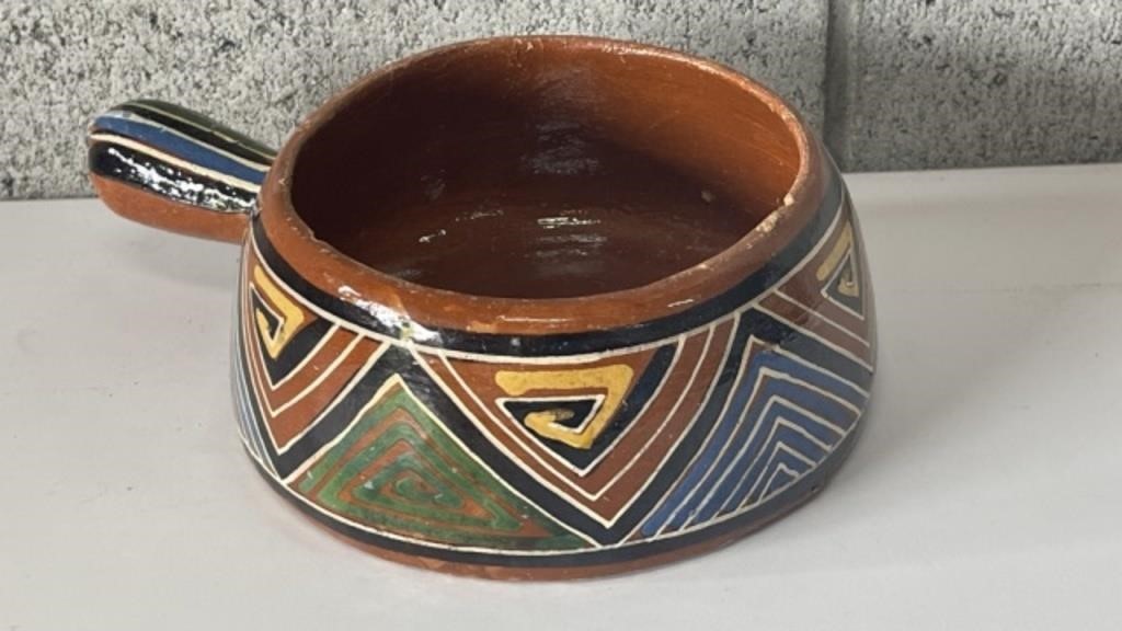 Vintage Red Clay Pottery Bowl