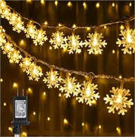 NEW $47 33FT Snowflake Christmas Lights 100 LED