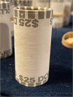 Unsearched $25 Dollar Roll of Mixed $1 Coins