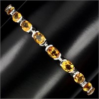 Natural Oval 6x5mm Top Rich Yellow Citrine Bracele