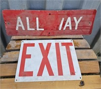 2 signs, exit and all way