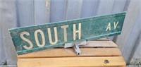 2 sided South Ave sign 24"6"