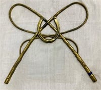 Brass Plaque with Whips and Horse Shoe