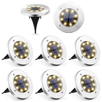 Solpex 8 Pack Solar Ground Lights, 8 LED Solar