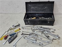 Toolbox with contents, wrenches etc