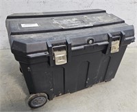 Plastic tool storage bin with wheels 36"23"23"