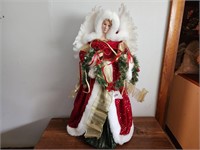 Traditional Tree Topper Angel Beautiful Red