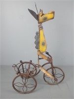Metal Dog Riding Tricycle Plant Holder