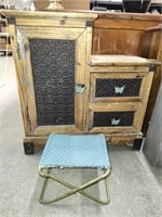 Wooden / metal  cabinet with 2 drawers