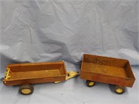 2 Metal toy wagons