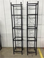 Metal (2)-5 glass shelved stands