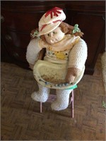 Vintage Child's Highchair w/ Homemade Doll