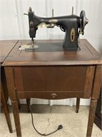 1927 White Sewing Machine in wooden stand