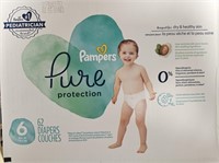Pampers Diapers Size 6, 62 Count - Pure