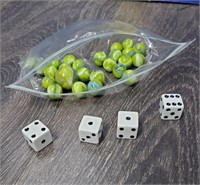 Lot With Marbles and Dice
