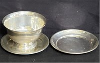 Sterling silver coasters and small cup