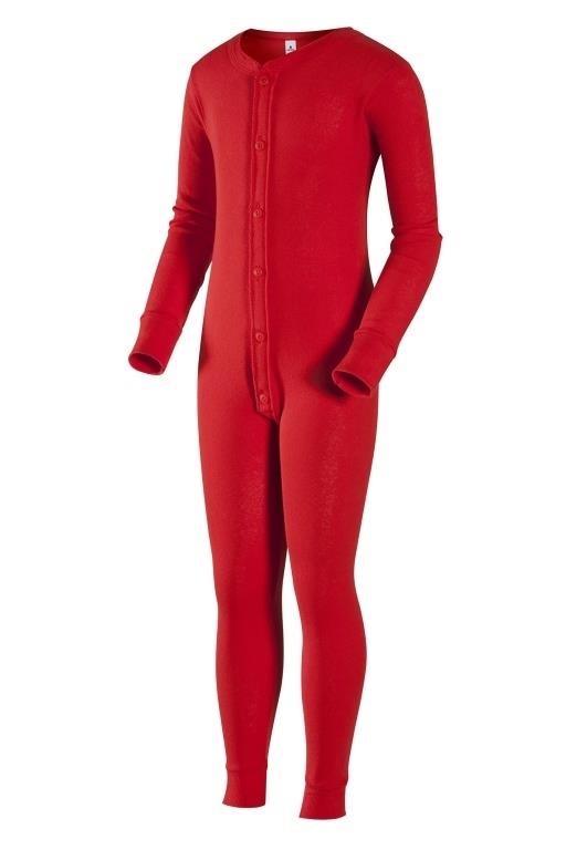 Indera 765USSMRD Youth Union Suit, Red, Small