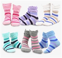 NAARTJIE Girl's 6 Pairs Strip Ruffle Socks