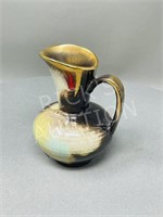 jug with fancy glaze, gilded - W. Germany - 5" h