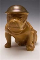 Royal Doulton Bulldog Figure w/ Military Helmet.