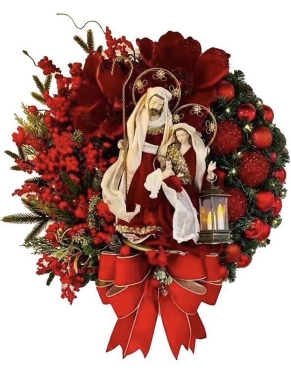 15 INCH ARTIFICIAL CHRISTMAS WREATH (JESUS)