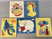 5 vintage Playskool wooden children’s puzzles