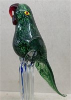 Art glass parakeet