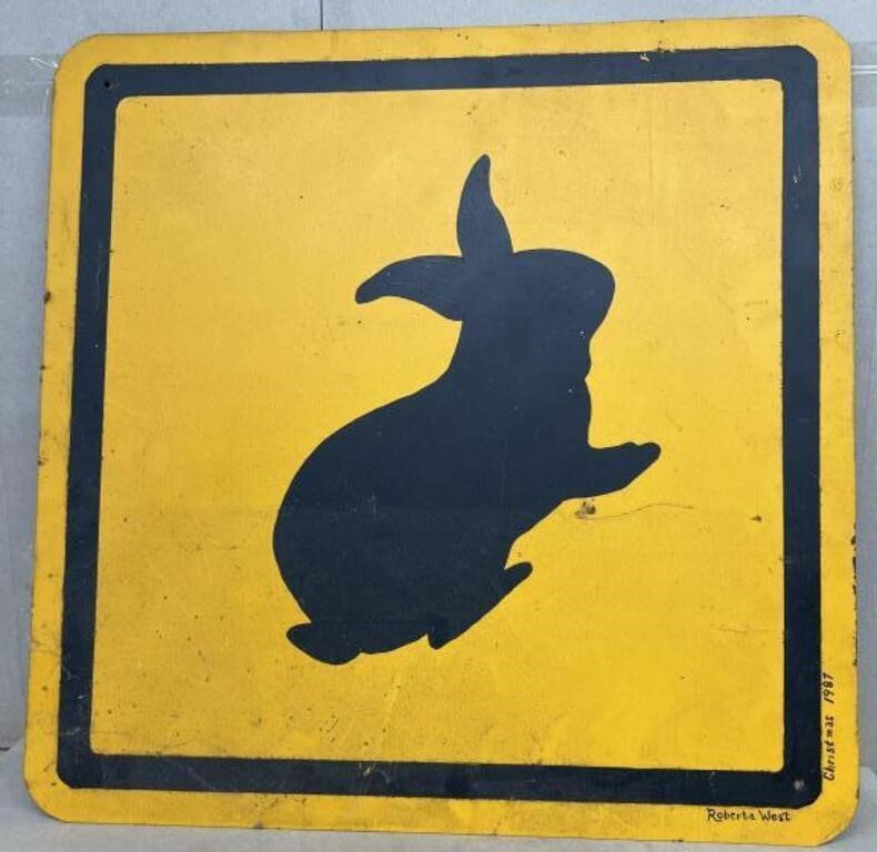 Rabbit Crossing sign