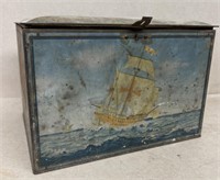 TIN box with sailboats vintage