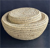 Vintage Native American style hand woven basket