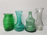 Green Vases(3), Clear Vase