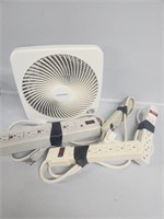 Fan and electrical power streap