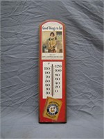 Vintage Wooden Arm & Hammer Outdoor Thermometer