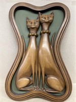 Mid-century Siamese cat framed Decoration